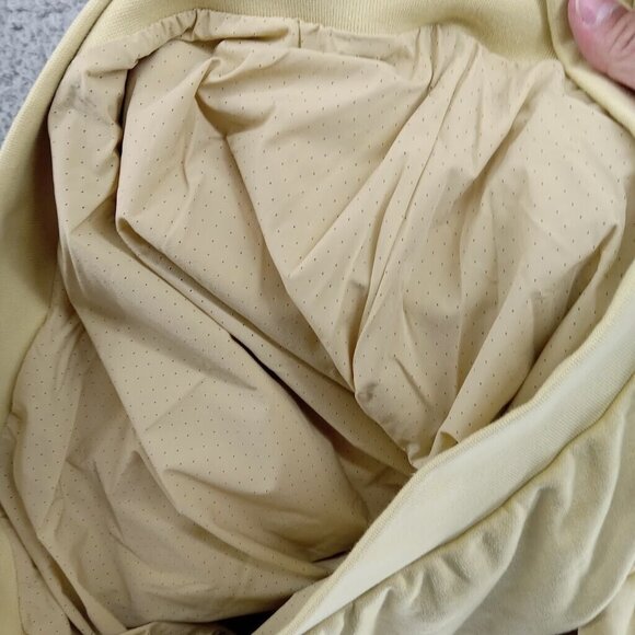 Adidas Sweatshirt Mens Large Yellow Halo Gold Sueded Hoodie Basketball Mesh Line - Picture 8 of 9